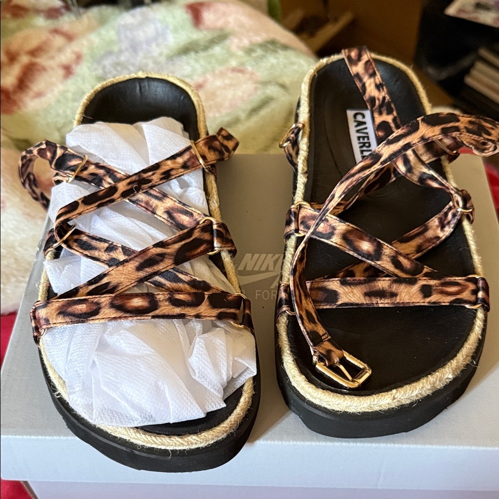 Caverley Women's Leopard Strappy Sandals